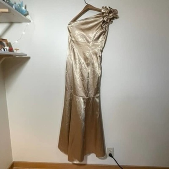 Vintage Gunne Sax Jessica McClintock Gold 90s Prom Mermaid Dress Size 5 - Picture 4 of 8